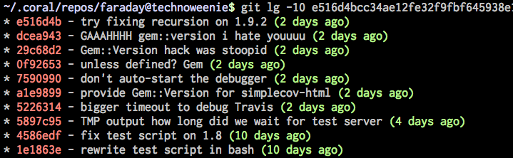 messy git history before rebase